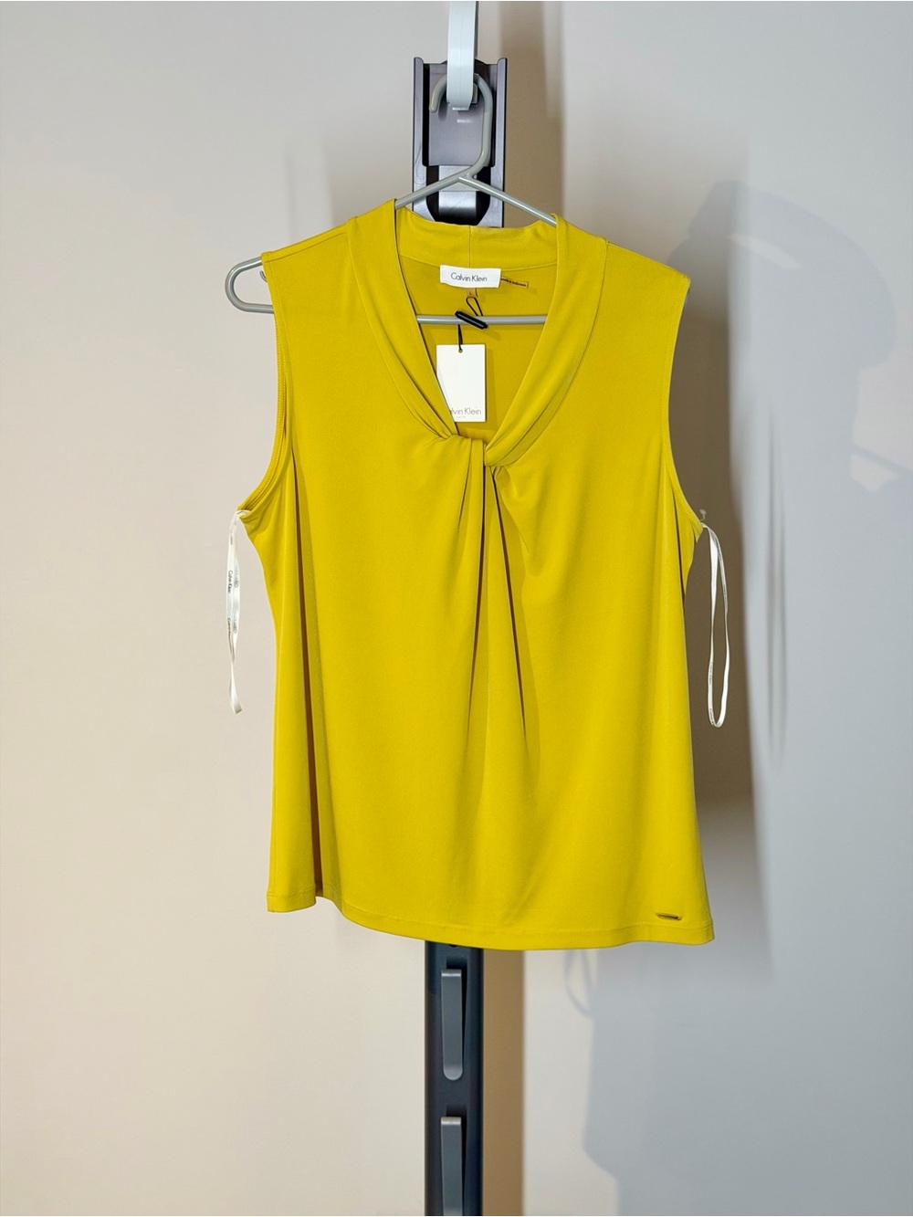 Calvin Klein Sleeveless Twist-Neck Camisole - Chartreuse Yellow
